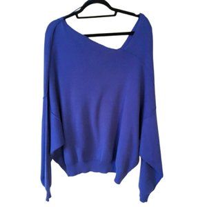 Umgee Periwinkle Oversize Off the Shoulder Sweater